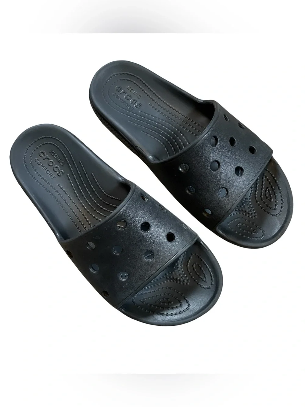 NWT Crocs Comfort Slides sandals Black CROCS | Shoes | Crocs Black Doublestrap Comfort Slides  main image 2